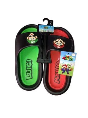 Super Mario & Luigi Character Slippers - Green and Red
